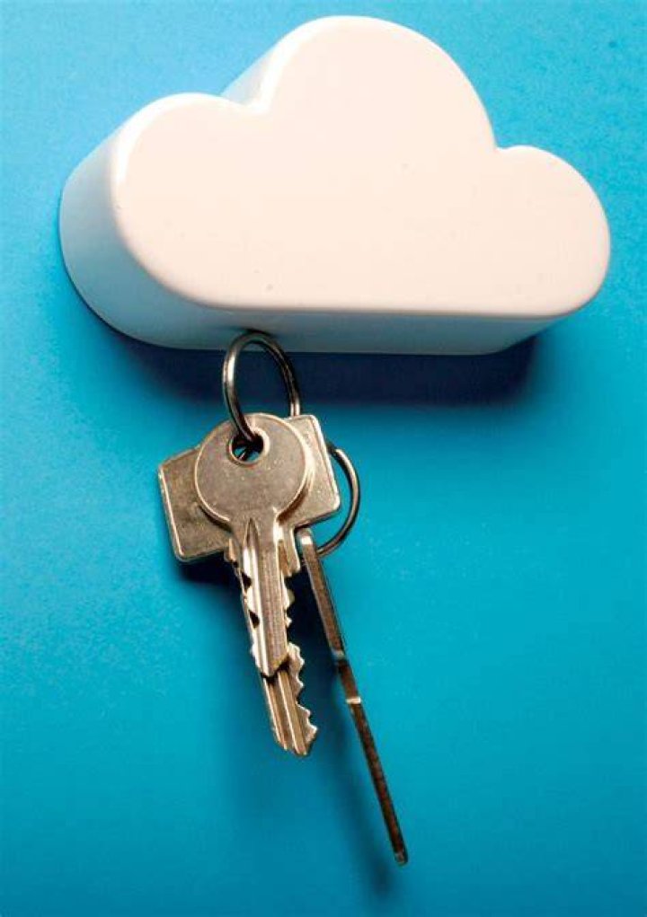 Cloud key holder with keys on it