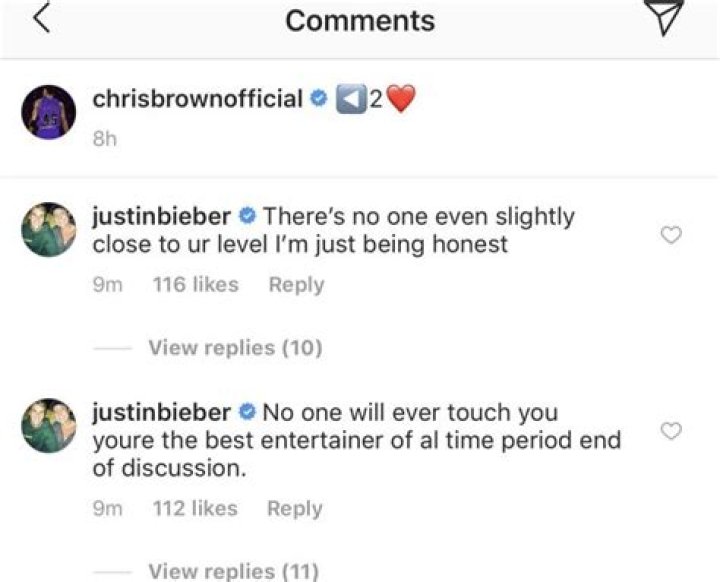 Justin Bieber Chris Brown Comments