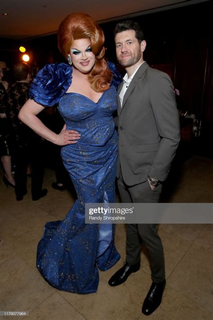Nina West poses with Billy Eichner